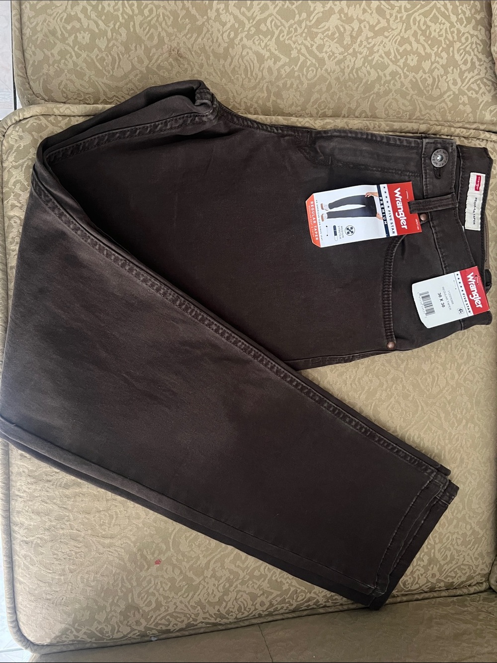 Wrangler Men's Dark Brown Slim Jeans